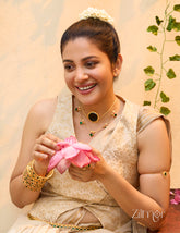 AG1011619-  Gold tone Simple Invisible Palakka Mala Necklace 4-Zilmor